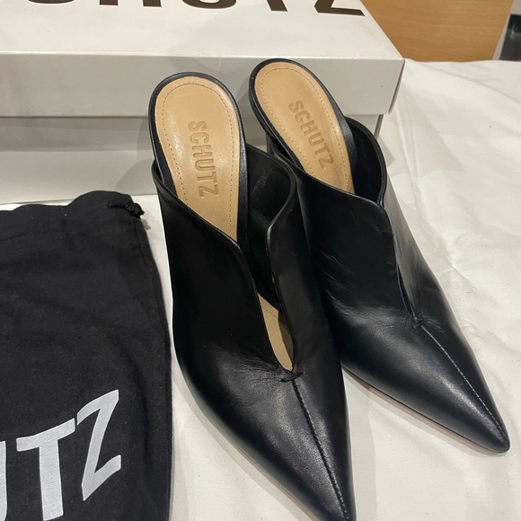 Schutz black leather mule heel - Picture 2 of 4
